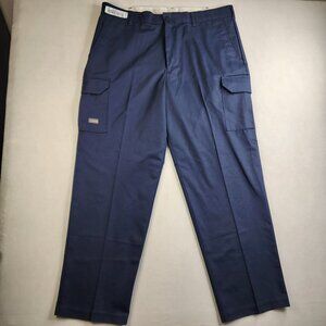 UniFirst SofTwill Mens 38x32 Navy Blue Cargo Pants Work Utility Uniform Durable